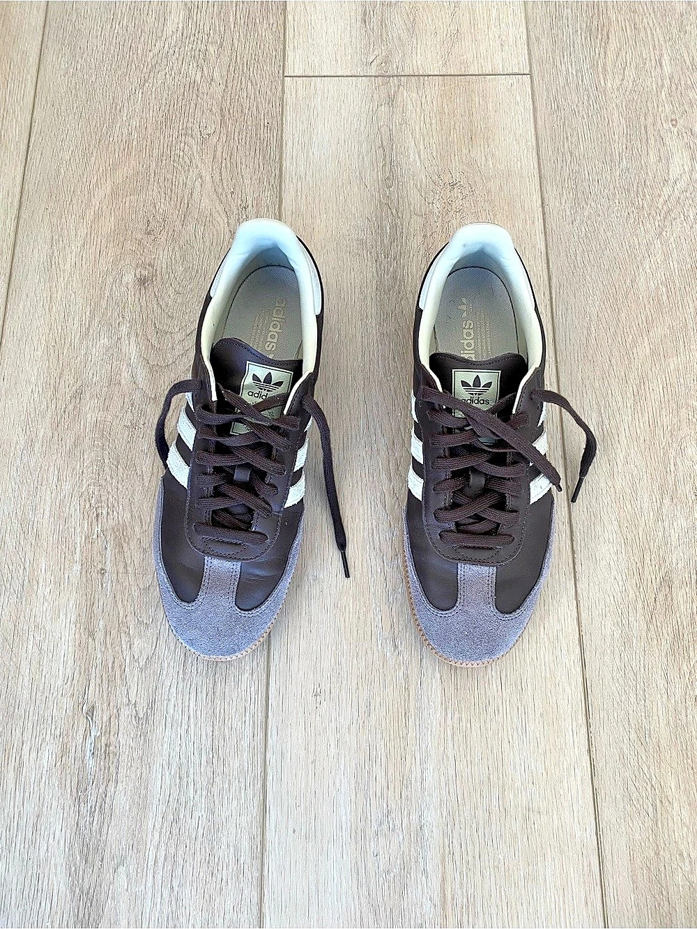 adidas Samba Sneakers in Brown & White